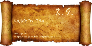 Kaján Ida névjegykártya