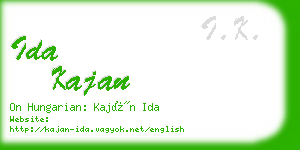 ida kajan business card